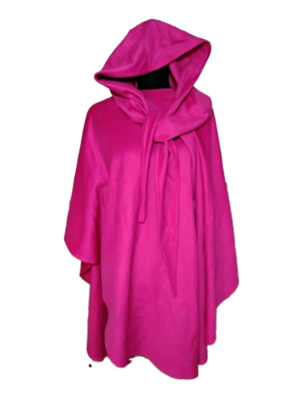 Vintage Jimmy Hourihan Wool Cashmere Hooded Cape Dublin Ireland One Size Fuscia